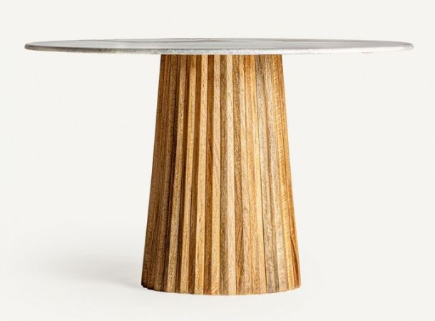 Mesa de Jantar Redonda Plissé