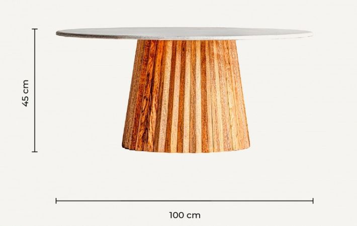 Mesa de Centro Redonda Plissé