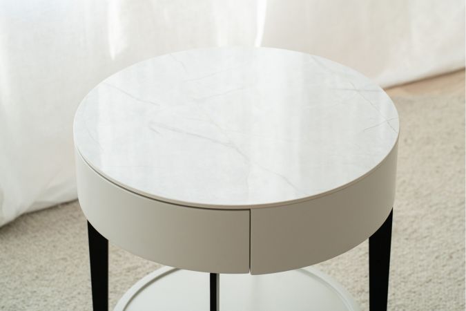 Round Bedside table BL