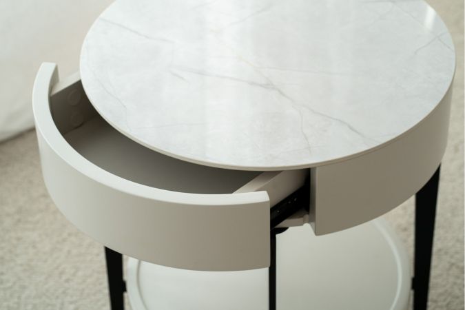 Round Bedside table BL